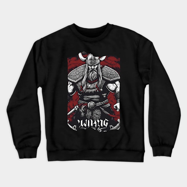 Norse Valor Viking Warrior Scandinavian Crewneck Sweatshirt by Elysian Alcove